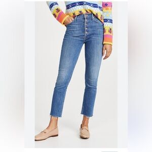 Mother The Pixie Rider Ankle Denim Blue Jeans